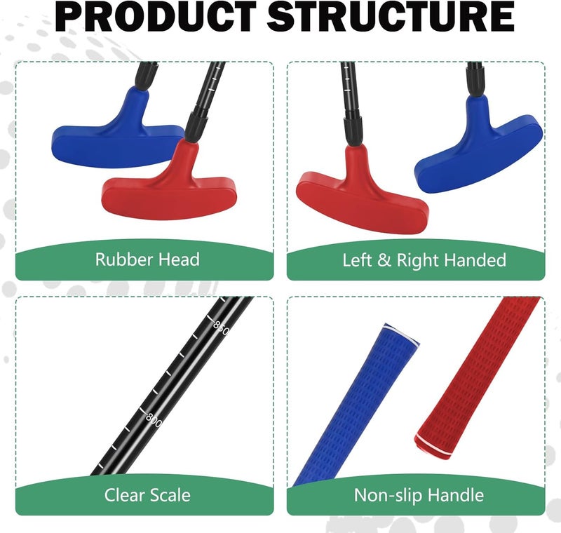 SurChic Adjustable Golf Putter Set, Blue and Red, Heavy Duty TPR Head, 16-35 Inch Length, 2 Pack with 4 Balls, Left and Right Handed - Image 4